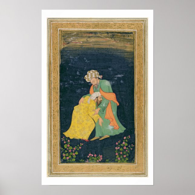 Ein Mullah beugt sich einem Mann im iranischen Kle Poster (Vorne)