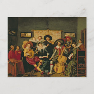 Ein musikalisches Party, c.1625 Einladungspostkarte