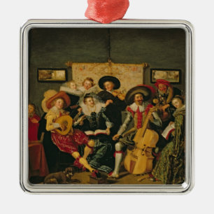 Ein musikalisches Party, c.1625 Ornament Aus Metall