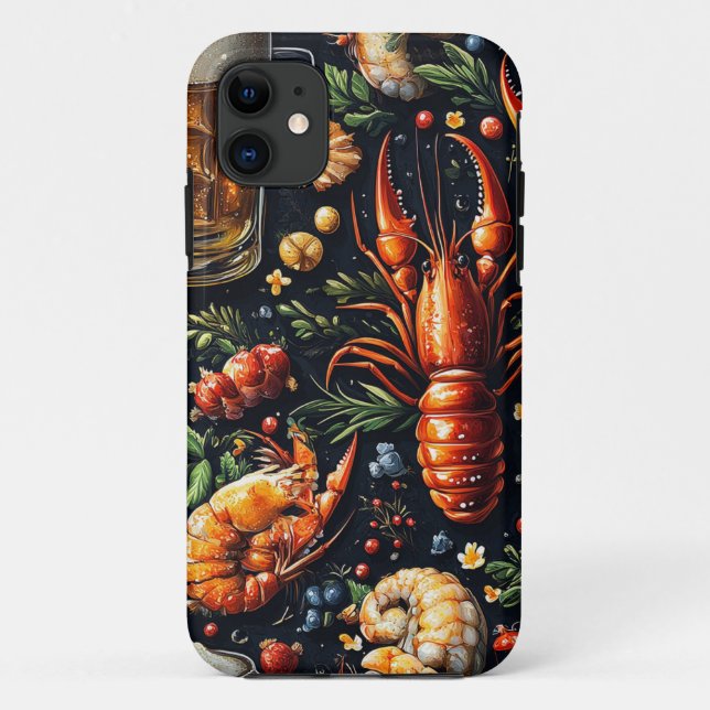 Ein Muster für Bier- und Meeresfrüchtefreunde. Case-Mate iPhone Hülle (Rückseite)