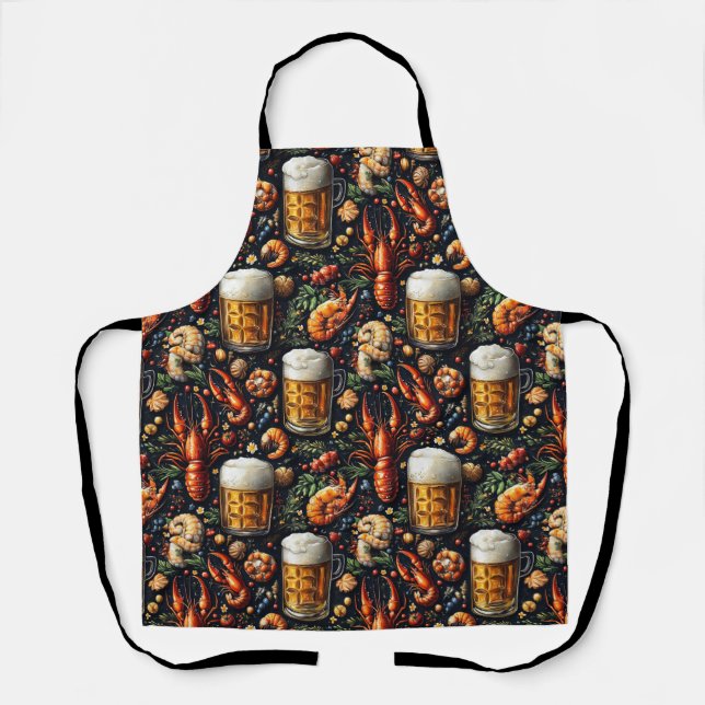 Ein Muster für Bier- und Meeresfrüchtefreunde. Schürze (Vorderseite)