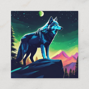 Ein mutiger Wolf Quadratische Visitenkarte