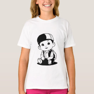 Ein mutiges, spielerisches gelbes Cartoon-Buchstab T-Shirt