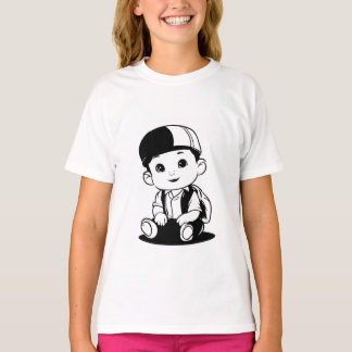 Ein mutiges, spielerisches gelbes Cartoon-Buchstab T-Shirt