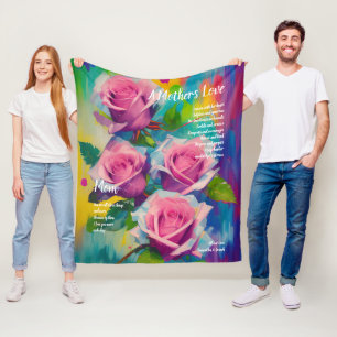 Ein Mutterliebesgedicht Fette schöne rosa Rosen Fleecedecke
