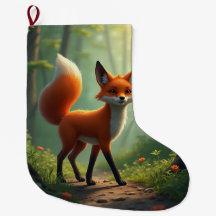 Ein mystischer Fuchs, der durch den Wald wandert