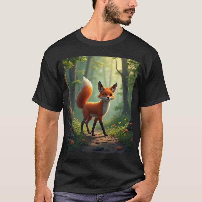 Ein mystischer Fuchs, der durch den Wald wandert T-Shirt (Vorderseite)