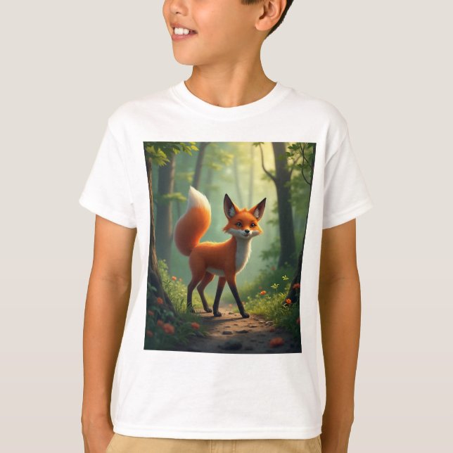 Ein mystischer Fuchs, der durch den Wald wandert T-Shirt (Vorderseite)