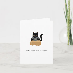 Ein mystischer magischer Katzengeburtstag Karte