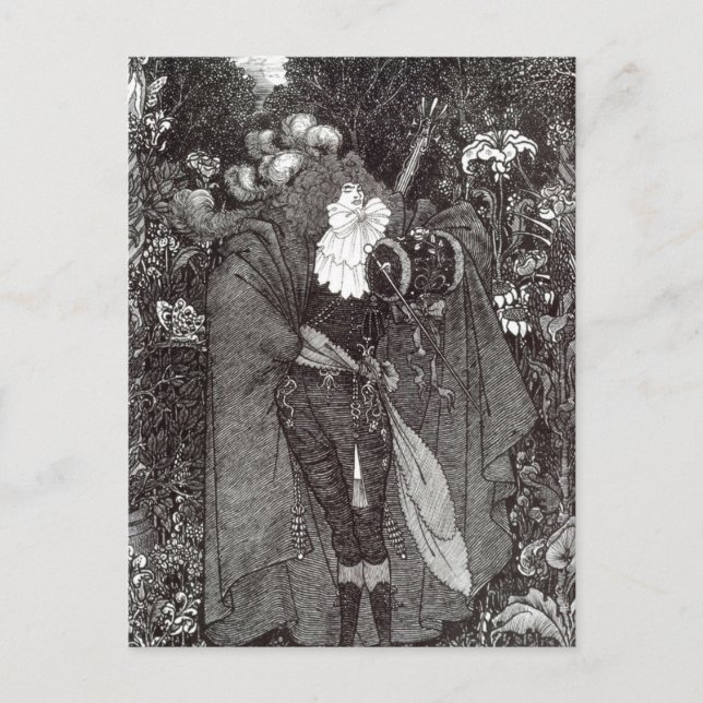 Ein Nachtwerk von Aubrey Beardsley Postcard Postkarte (Vorderseite)