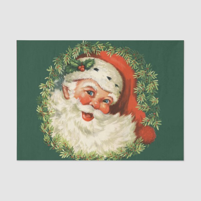 Ein Nahes Aufsetzen eines glücklichen Weihnachtsma Seidenpapier (Vorderseite)