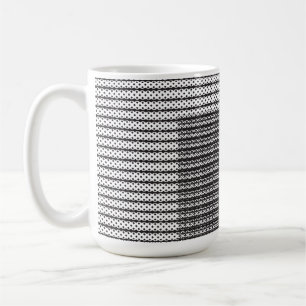 Ein nahes Up einer flauschigen Orange- und Weißkat Kaffeetasse