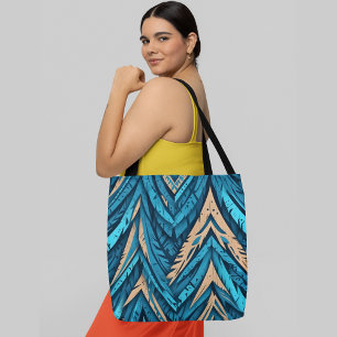 Ein nahtloses Muster aus abstraktem Blau und Orang Tasche