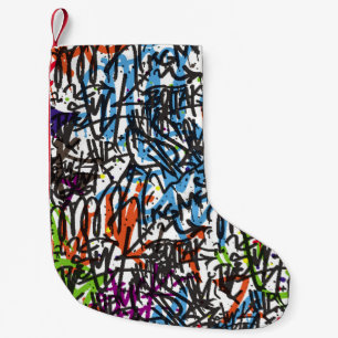 ein nahtloses Muster. Graffiti background.art,pat Kleiner Weihnachtsstrumpf