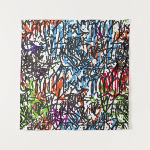 ein nahtloses Muster. Graffiti background.art,pat Wandteppich