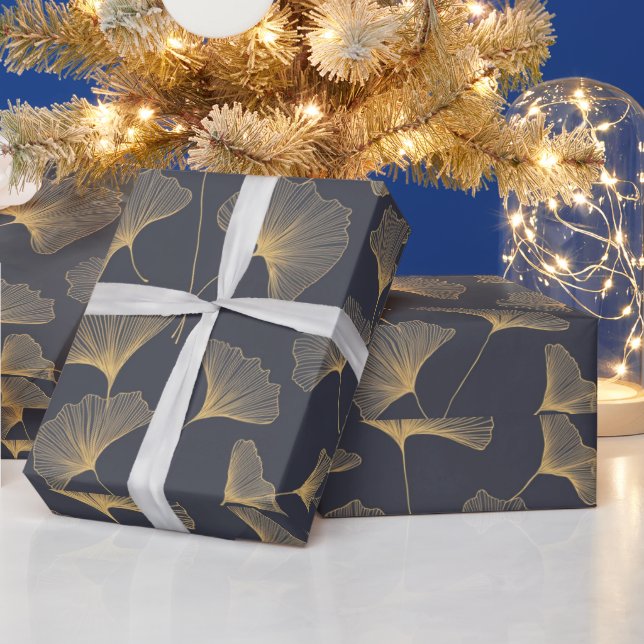 Ein nahtloses Muster mit Blätter aus Ginkgo-Leaf Geschenkpapier (Feiertage)