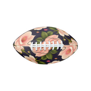 Ein nahtloses Muster mit rosa Rosen auf einem dunk Football