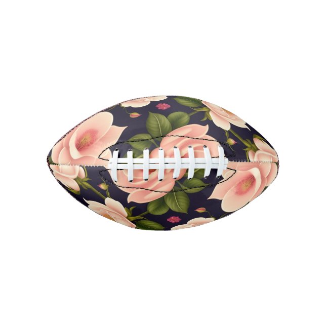 Ein nahtloses Muster mit rosa Rosen auf einem dunk Football (Vorderseite)