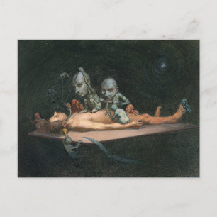Ein Nahtoderlebnis eines Mannes und gotische Geist Postkarte