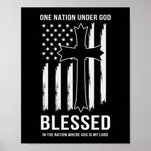 Ein Nation unter der amerikanischen Flagge Zitat G Poster