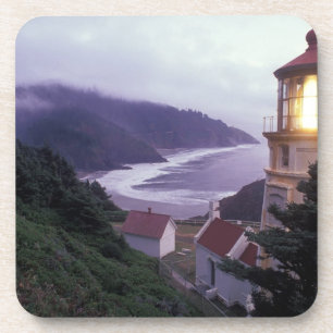 Ein nebiger Tag an der Küste von Oregon in der He Untersetzer