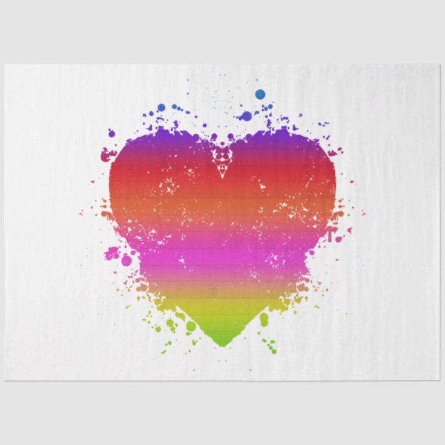 Ein neonengestörtes Regenbogenherz - Design 1 Seidenpapier (Vorderseite)