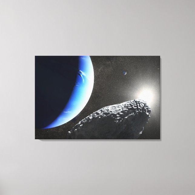 Ein Neptun ist ein winziges Mondlager. Leinwanddruck (Vorderseite)