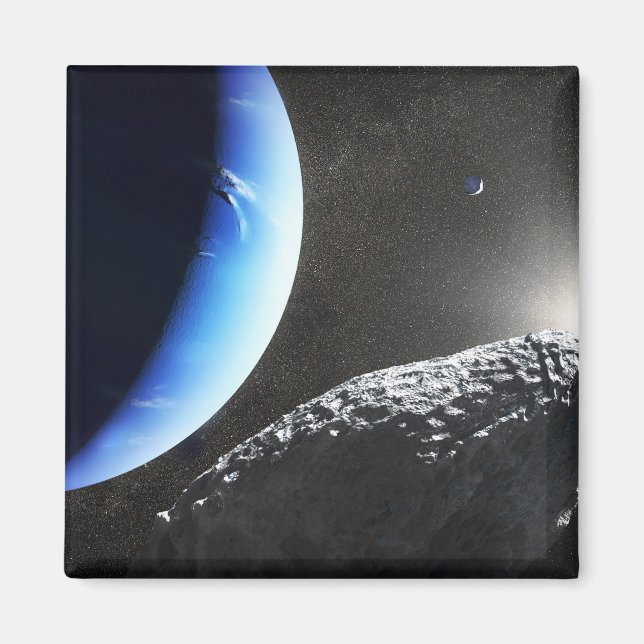 Ein Neptun ist ein winziges Mondlager. Magnet (Vorne)