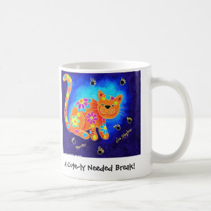 Ein nett erforderlicher Bruch! - Glückliche blaue Kaffeetasse