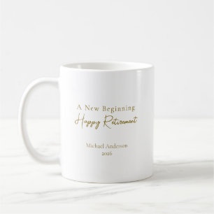 Ein neuer Anfang Elegantes personalisiertes Renten Kaffeetasse