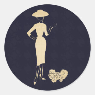 Ein neuer Look Vintag der 1950er Jahre Runder Aufkleber