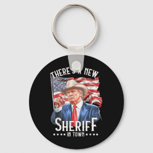 Ein neuer Sheriff in der Stadt, Cowboy Trump 2024 Schlüsselanhänger