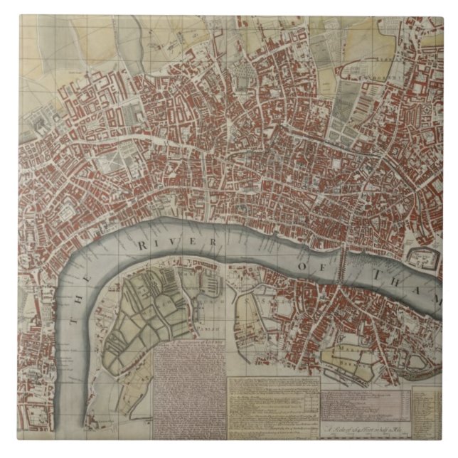 Ein neuer und genauer Plan der Städte von London Fliese (Vorderseite)