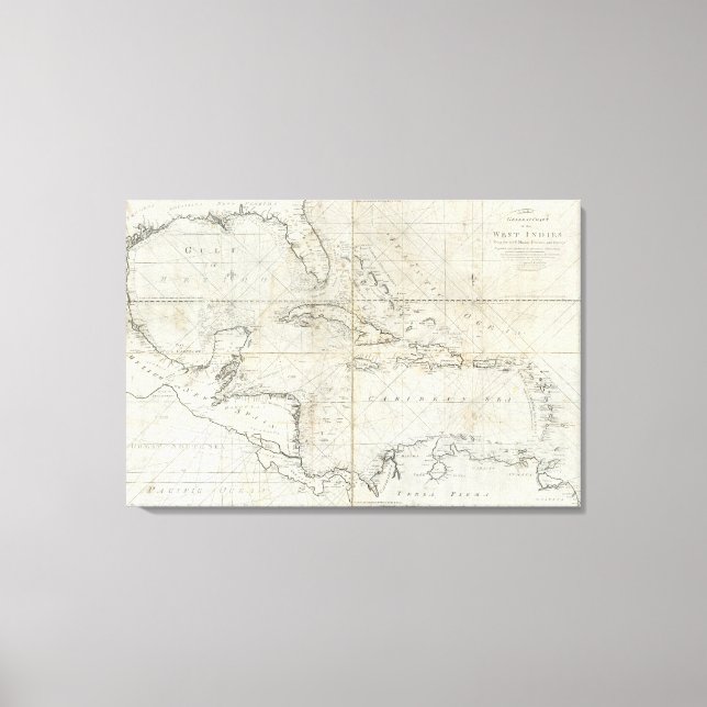 Ein neues allgemeines Diagramm der Westindischen I Leinwanddruck (Vorderseite)