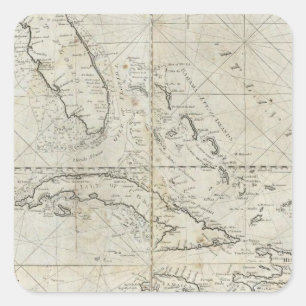 Ein neues allgemeines Diagramm der Westindischen I Quadratischer Aufkleber