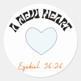 Ein neues Herz, Christlich, Liebe, Weine, Hochzeit Runder Aufkleber