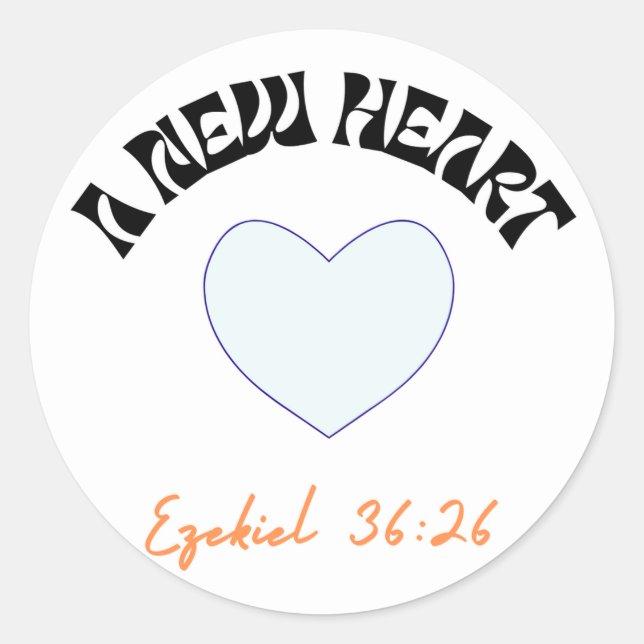 Ein neues Herz, Christlich, Liebe, Weine, Hochzeit Runder Aufkleber (Vorderseite)