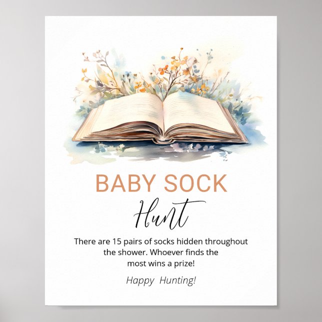 Ein neues Kapitel Baby Sock Hunt Dusche Spielzeich Poster (Vorne)