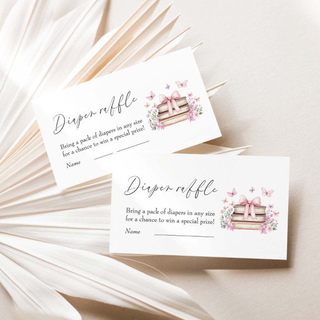 Ein neues Kapitel Babydusche-Windeln-Raffel Begleitkarte (Von Creator hochgeladen)