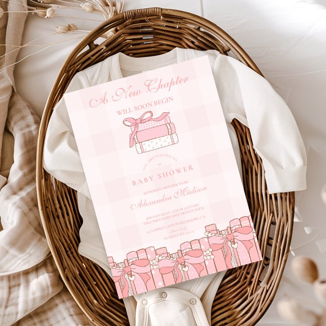 Ein neues Kapitel beginnt bald mit der Babydusche Einladung (Von Creator hochgeladen)