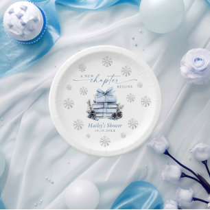 Ein neues Kapitel beginnt, Blaue Schleife Winter-B Pappteller