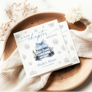 Ein neues Kapitel beginnt, Blaue Schleife Winter-B Serviette