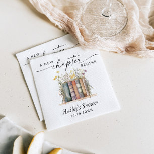 Ein neues Kapitel beginnt, Buch-Thema Baby Shower Serviette