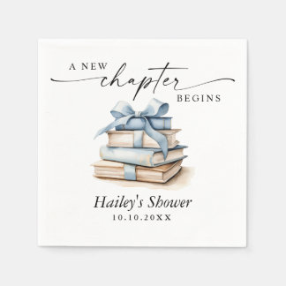 Ein neues Kapitel beginnt, Buch-Thema Baby Shower Serviette