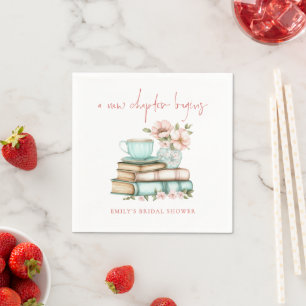 Ein neues Kapitel beginnt Bücher Name Bridal Showe Serviette