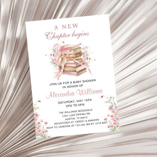Ein neues Kapitel beginnt Coquette Books Babyparty Einladung