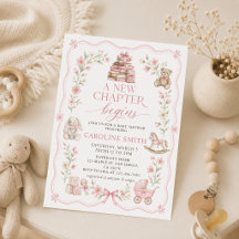 Ein neues Kapitel beginnt Florales Buch Baby Showe