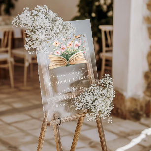 Ein neues Kapitel beginnt mit der Babydusche Acrylschild