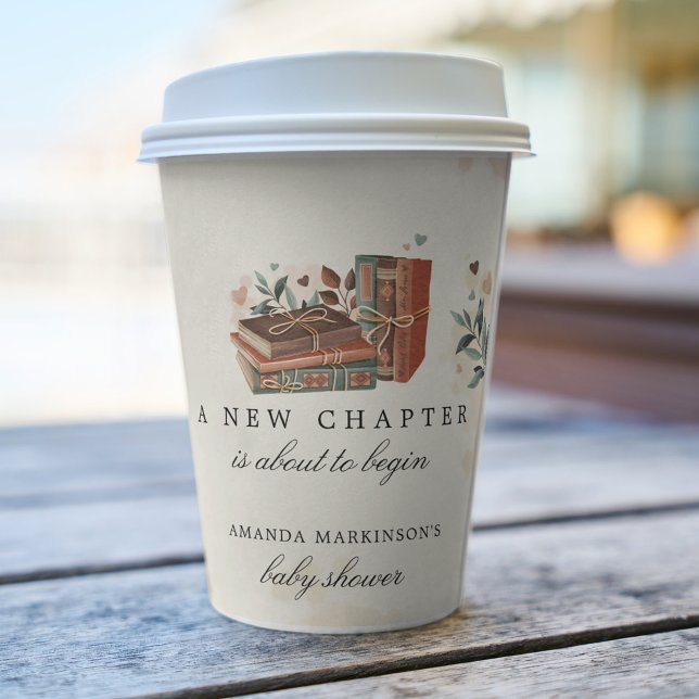 Ein neues Kapitel beginnt mit der Babydusche Pappbecher (Von Creator hochgeladen)