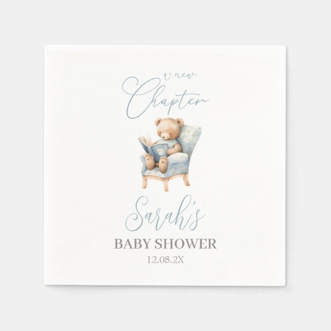 Ein neues Kapitel beginnt mit der Bear Baby Dusche Serviette (Vorderseite)